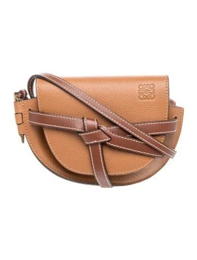 Pre-owned Loewe Signature Gate Mini In Brown