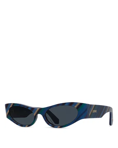 Loewe Signature Geometric Sunglasses, 51mm In Blue