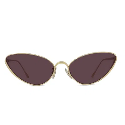 Loewe Signature Gold Cat Eye Sunglasses In Transparent