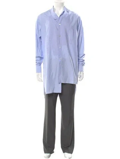Pre-owned Loewe Signature Logo Asymmetric Shirt In Blue