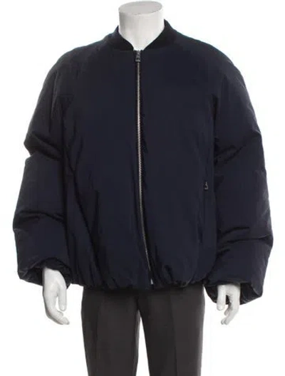 Pre-owned Loewe Signature Logo Bomber Jacket In Blue