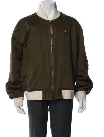 Pre-owned Loewe Signature Logo Bomber Jacket In Green