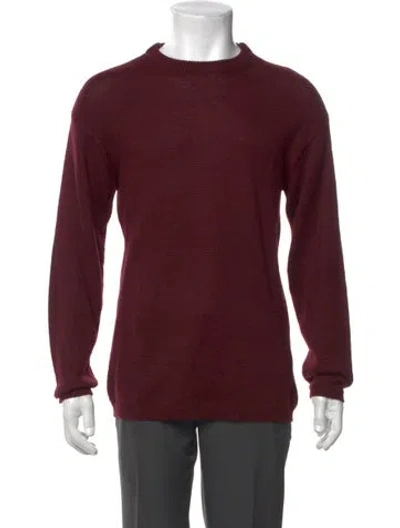 Pre-owned Loewe Signature Logo Crew Neck Pullover In Burgundy