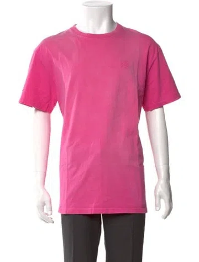 Pre-owned Loewe Signature Logo Crew Neck T-shirt In Pink