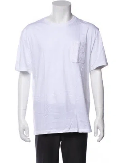 Pre-owned Loewe Signature Logo Crew Neck T-shirt In White