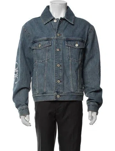 Pre-owned Loewe Signature Logo Denim Jacket In Blue