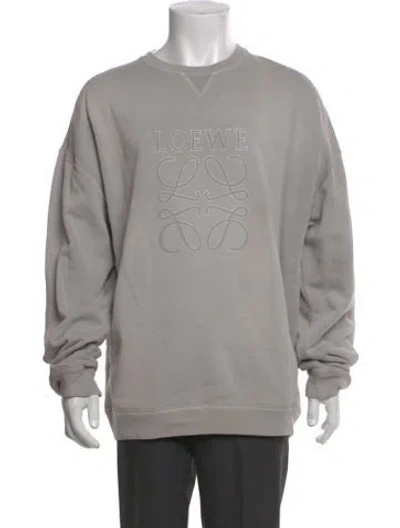Pre-owned Loewe Signature Logo Graphic Print Sweatshirt In Gray