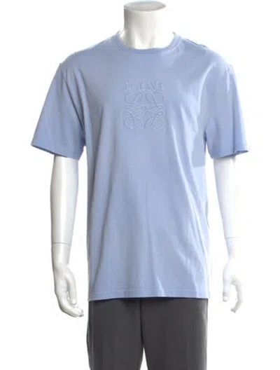 Pre-owned Loewe Signature Logo Graphic Print T-shirt W/ Tags In Blue