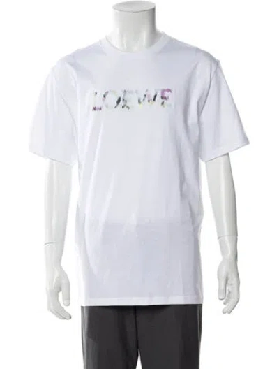 Pre-owned Loewe Signature Logo Graphic Print T-shirt W/ Tags In White