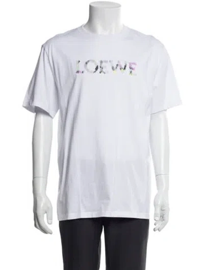 Pre-owned Loewe Signature Logo Graphic Print T-shirt W/ Tags In White