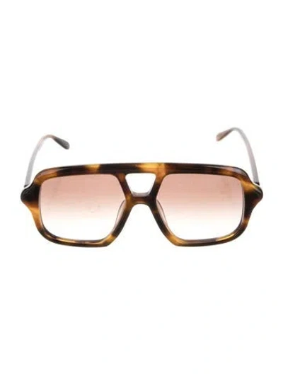 Pre-owned Loewe Signature Logo Oversize Sunglasses In Brown
