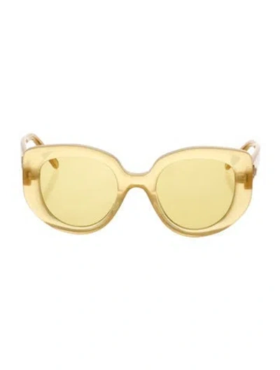 Pre-owned Loewe Signature Logo Oversize Sunglasses In Yellow