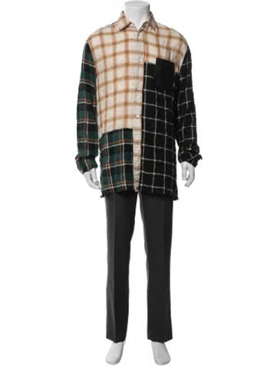 Pre-owned Loewe Signature Logo Plaid Print Shirt In Green