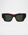 Loewe Signature Logo-print Square Sunglasses In Dark Havanagreen