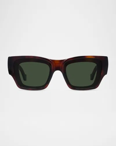 Loewe Signature Logo-print Square Sunglasses In Dark Havanagreen