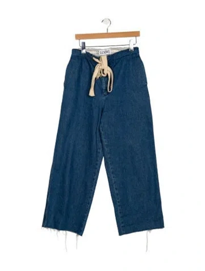 Pre-owned Loewe Signature Logo Relaxed Fit Jeans In Blue