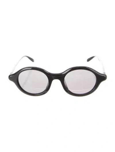 Pre-owned Loewe Signature Logo Round Sunglasses In Black