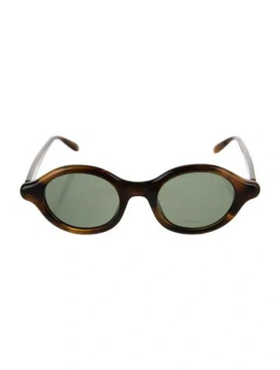 Pre-owned Loewe Signature Logo Round Sunglasses In Brown