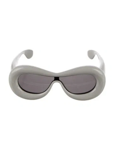 Pre-owned Loewe Signature Logo Shield Sunglasses In White