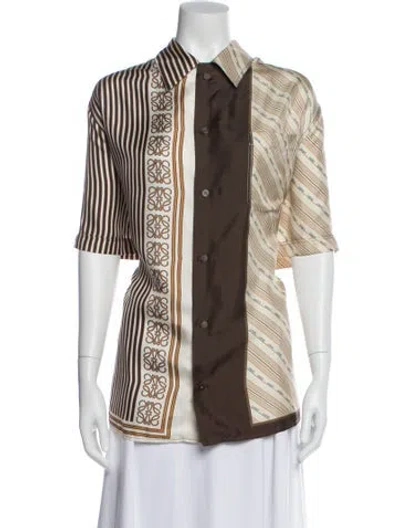 Pre-owned Loewe Signature Logo Silk Shirt In Multi