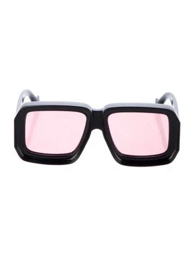 Pre-owned Loewe Signature Logo Square Sunglasses In Black