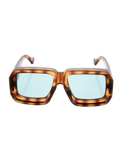 Pre-owned Loewe Signature Logo Square Sunglasses In Brown