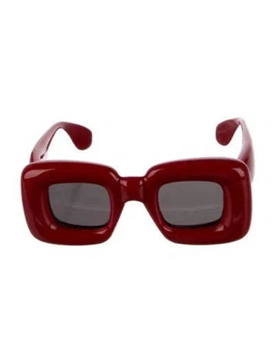 Pre-owned Loewe Signature Logo Square Sunglasses In Red