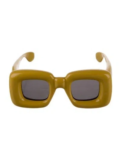 Pre-owned Loewe Signature Logo Square Sunglasses In Yellow