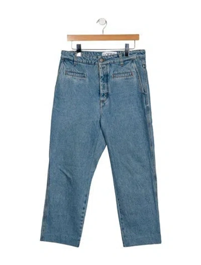 Pre-owned Loewe Signature Logo Straight-leg Jeans In Blue