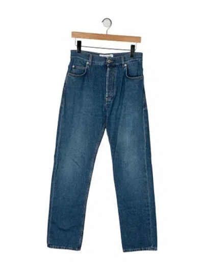 Pre-owned Loewe Signature Logo Straight-leg Jeans In Blue