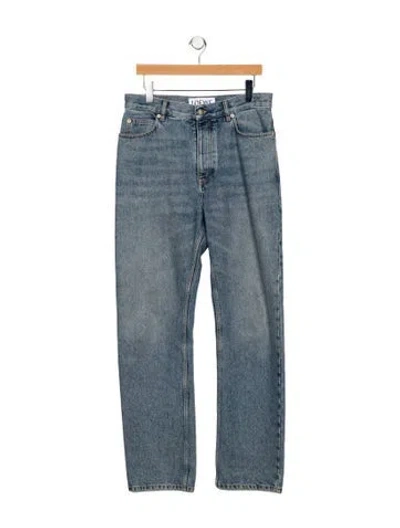 Pre-owned Loewe Signature Logo Straight-leg Jeans In Blue