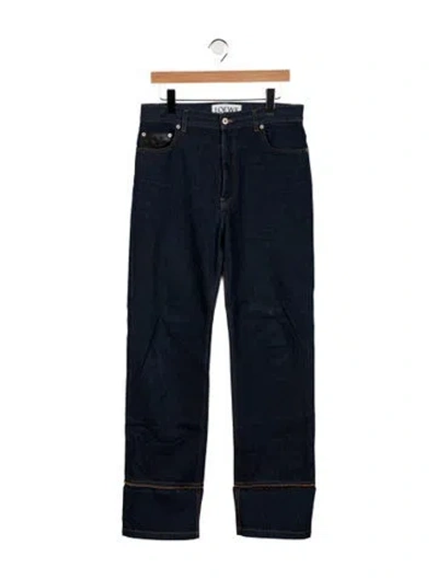 Pre-owned Loewe Signature Logo Straight-leg Jeans In Blue