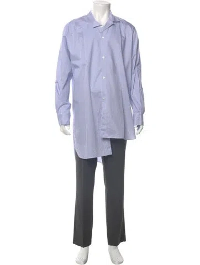 Pre-owned Loewe Signature Logo Striped Shirt In Blue