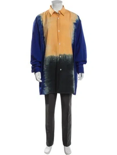 Pre-owned Loewe Signature Logo Wool Shirt In Blue