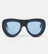 Loewe Signature Pilot Sunglasses In Blue