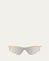 Loewe Lw40165u Signature 30c Oro Sunglasses In Shiny Endura Gold Smoke Mirror