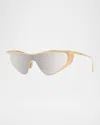 Loewe Lw40165u Signature 30c Oro Sunglasses In Shiny Endura Gold Smoke Mirror
