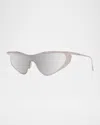 Loewe Lw40165u Signature 16c Argento Sunglasses In White