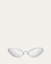Loewe Womens Silver G737ligx02 Cat-eye Frame Metal Sunglasses In Blue