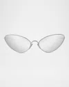 Loewe Womens Silver G737ligx02 Cat-eye Frame Metal Sunglasses In Blue