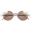 Loewe Signature Oval Sunglasses In Gold