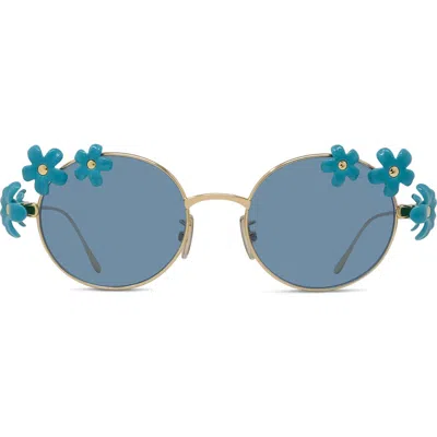 Loewe Signature Oval Sunglasses In Blue