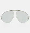 Loewe Signature Oversized Aviator Sunglasses In Silver