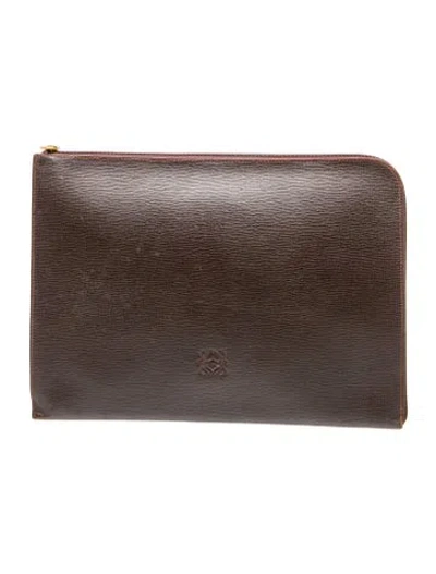 Pre-owned Loewe Signature Portfolio Vintage In Brown