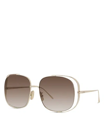 LOEWE SIGNATURE RECTANGULAR SUNGLASSES, 57MM
