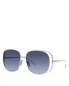 Loewe Signature 57mm Gradient Rectangular Sunglasses In White