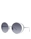 Loewe Signature Round Sunglasses, 54mm In Silver