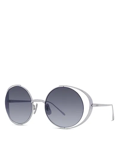 Loewe Signature Round Sunglasses, 54mm In Silver