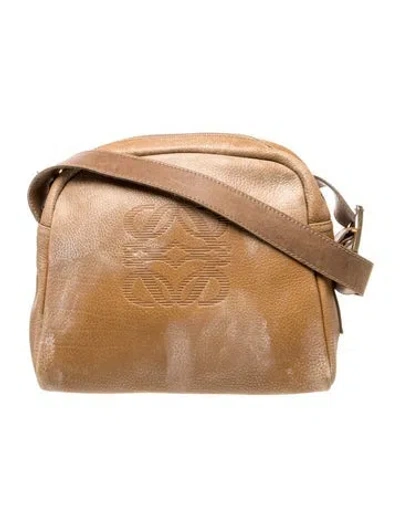 Pre-owned Loewe Signature Shoulder Bag Vintage In Brown