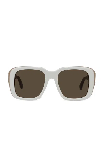 Loewe Signature Square-frame Acetate Sunglasses In Ivory